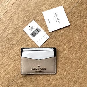 Kate Spade card holder - pale pink and black NWT